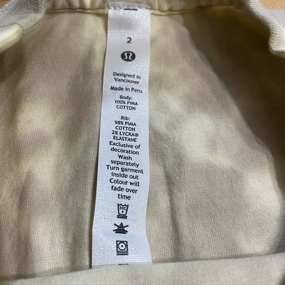 Lululemon tank. Size 2. Yellow/tan tie dye. - Picture 2 of 4